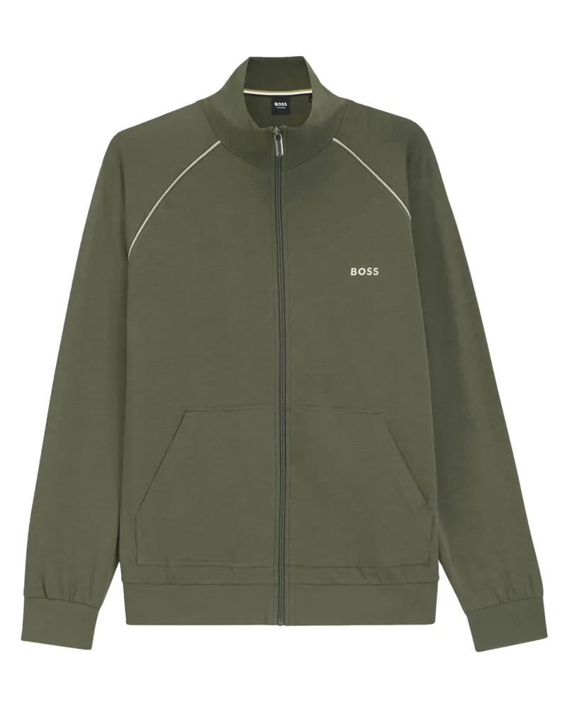 HUGO BOSS Leichte Jersey-Jacke Mix & Match in Oliv