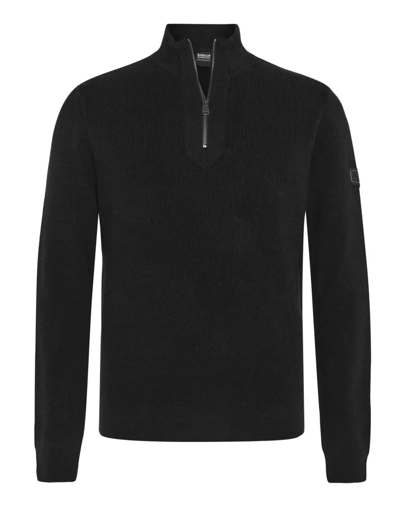 Barbour Strick-Troyer aus einem Wollmix in Schwarz