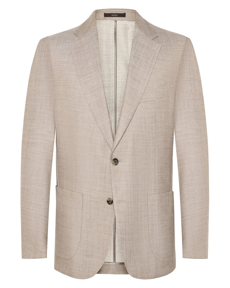 windsor. Ungefüttertes Sakko aus einem Woll-Jersey, Shaped Fit in Beige