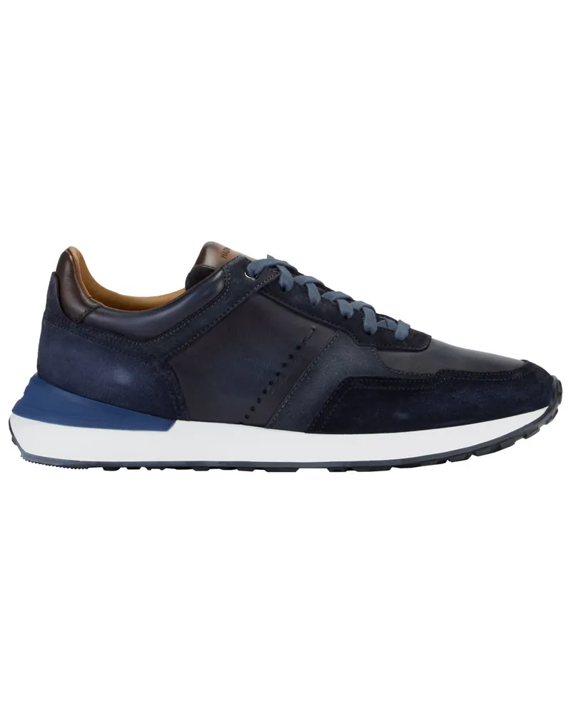 Magnanni Sneaker in Runner-Form mit Rauhleder-Details Blau