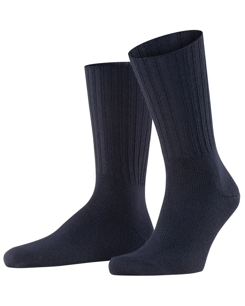 Falke Socken Nelson mit Merinowolle und Rippstruktur in Marine
