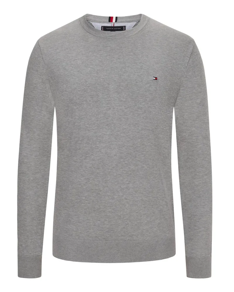 Tommy Hilfiger Pullover aus einem Baumwollgemisch mit O-Neck in Silber