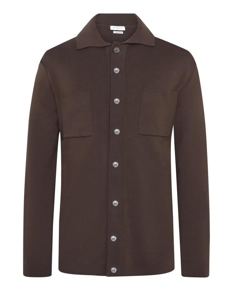Daniele Fiesoli Leichte Strickjacke aus hochwertiger Baumwolle in Braun