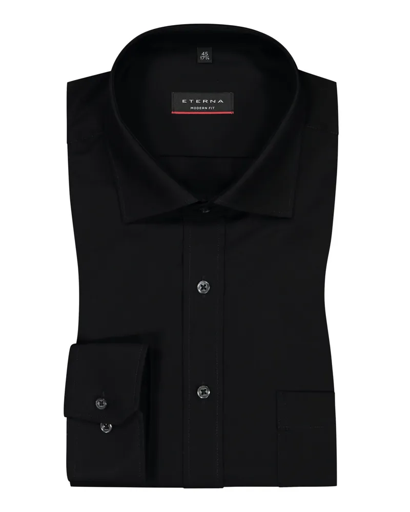 Eterna Hemd mit extra langem Arm, Modern Fit in Schwarz