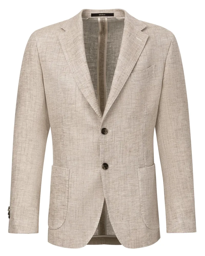 windsor. Einreiher-Sakko aus einem Leinen-Baumwolle-Mix in Beige
