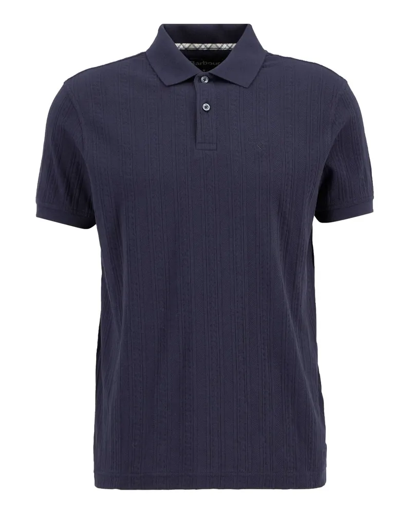Barbour Strick-Poloshirt aus Baumwolle mit Struktur, Tailored Fit in Marine