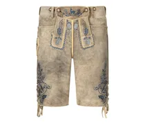 Fürstenried Lederhose aus Hirschleder, blau Stick in