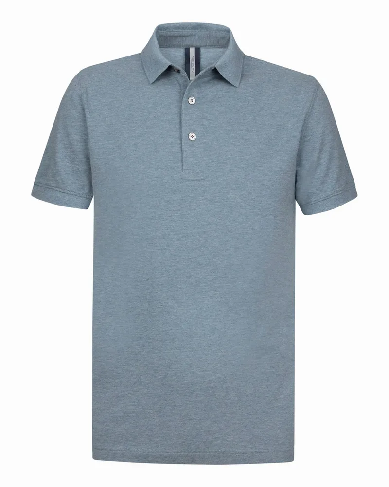 Profuomo Piqué-Poloshirt aus Bio-Baumwolle, Regular Fit in Mittelblau