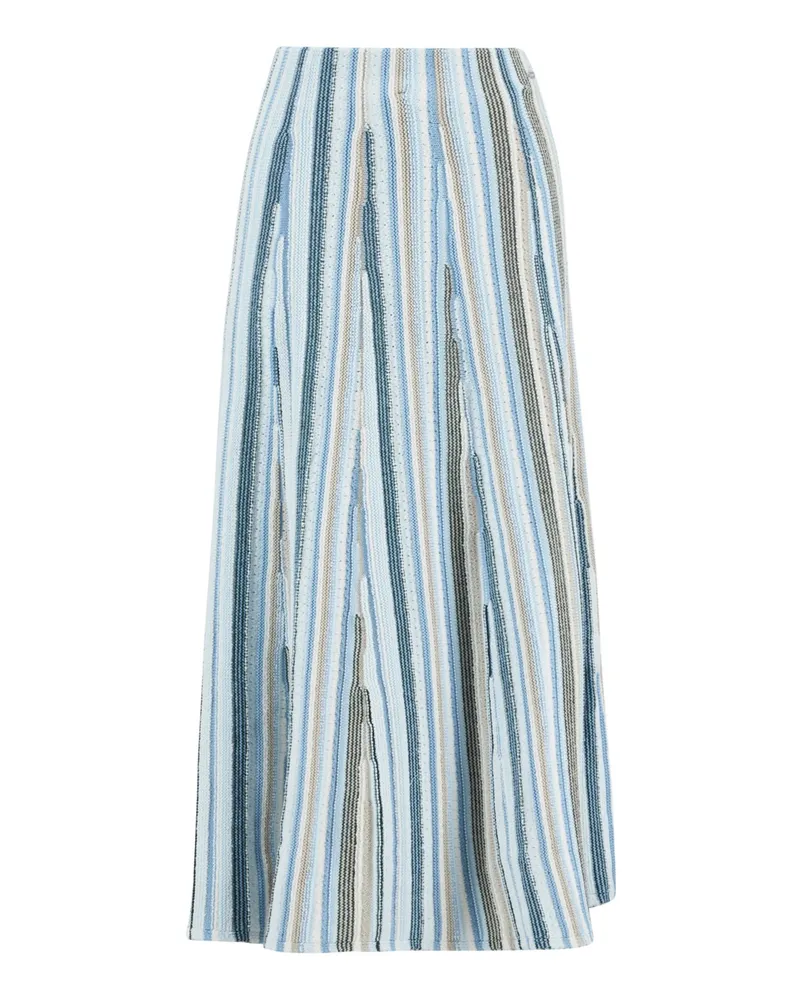 Barbour Langer Strick-Rock Josie mit Streifenakzenten in Hellblau