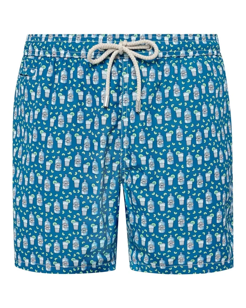 MC2 Saint Barth Leichte Badeshorts mit Gin-Motiven in Marine