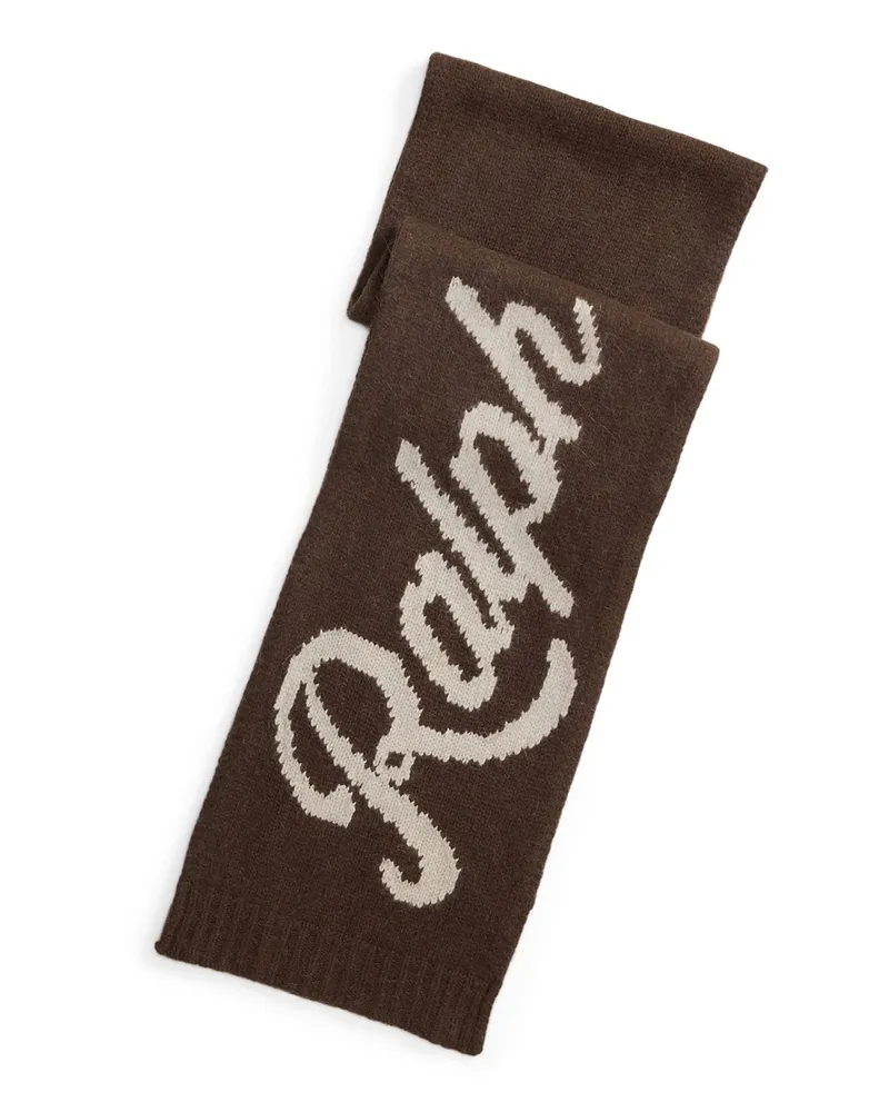 Ralph Lauren Softer Schal aus Wolle mit Label-Schriftzug in Braun