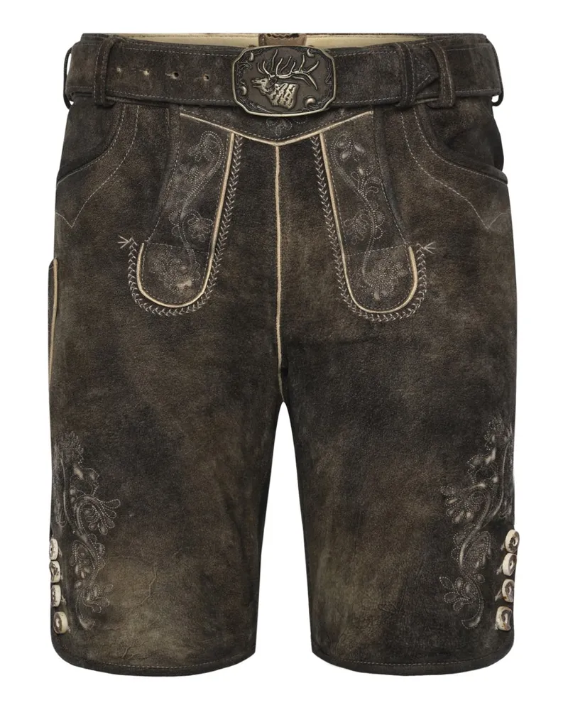 Spieth & Wensky Traditionelle Lederhose aus weichem Ziegenleder in Braun