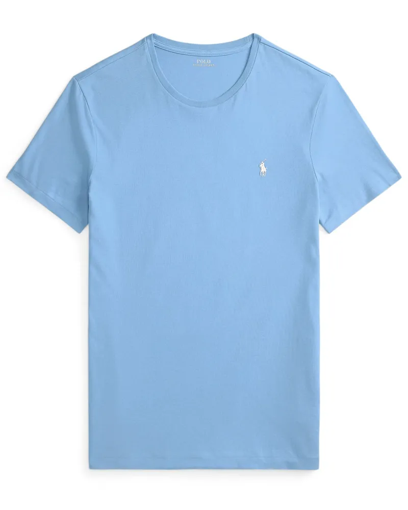 Ralph Lauren Leichtes T-Shirt mit Pony-Stickerei, Custon Slim Fit in Hellblau