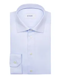 Eton Businesshemd mit Pinpoint-Webmuster, Slim Fit Hellblau