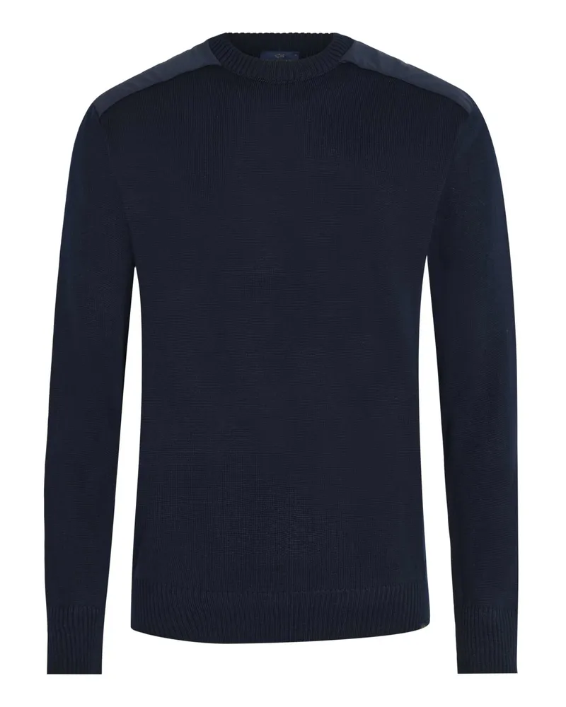 Paul & Shark Strick-Pullover aus Schurwolle mit Typhoon® Re-4x4 Stretch-Details in Marine
