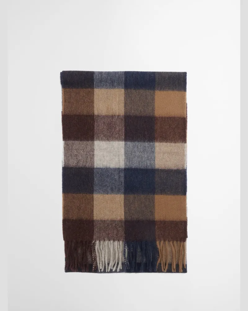 Barbour Schal aus Lammwolle mit Karomuster in Braun