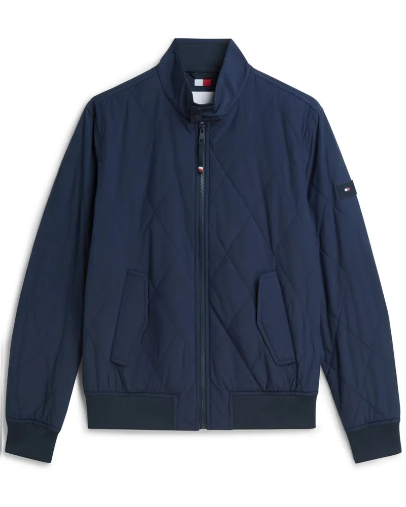 Tommy Hilfiger Harrington-Steppjacke aus recycelten Material mit Logo-Aufnäher in Marine
