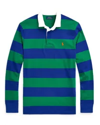 Ralph Lauren Zweifarbiges Rugbyshirt mit Blockstreifen, Classic Fit Grün