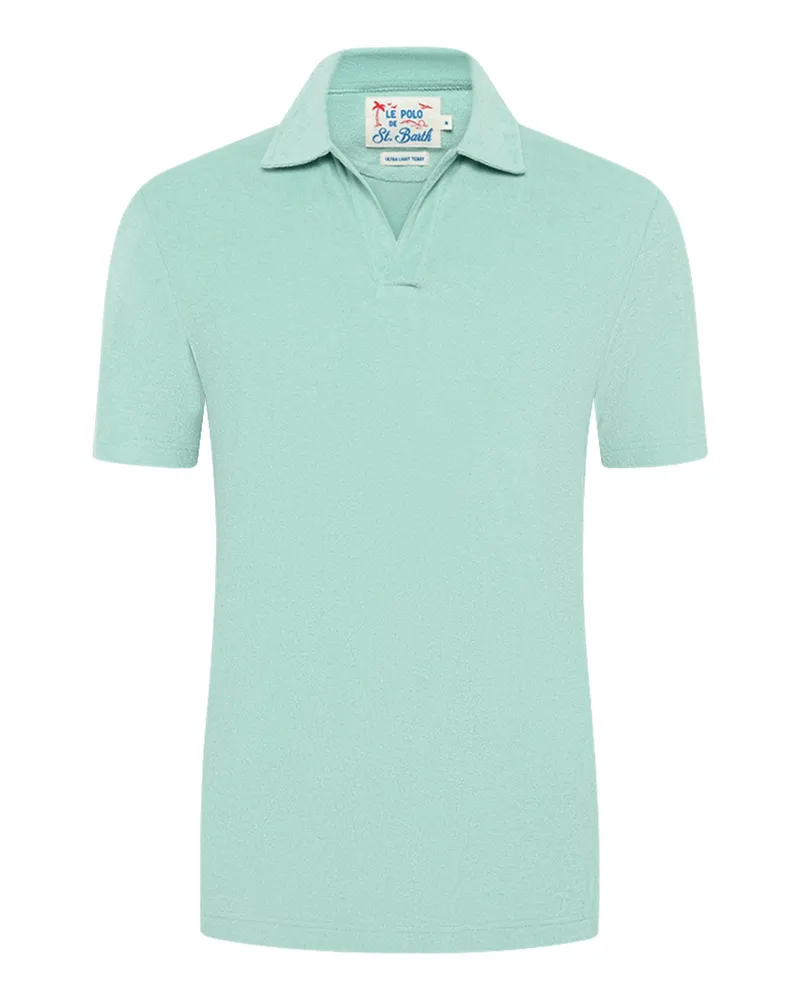 MC2 Saint Barth Glattes Poloshirt aus einem Lyocell-Baumwolle-Mix in Grün