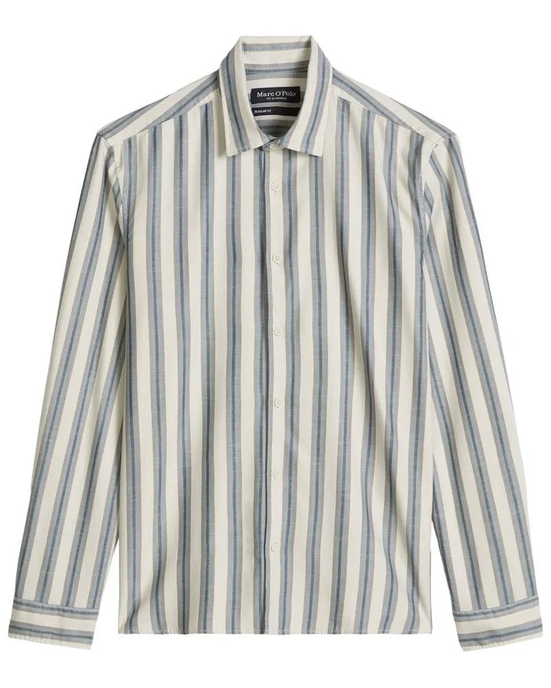 Marc O'Polo Twill-Hemd mit Streifen und Lyocell-Anteil, Regular Fit in Beige