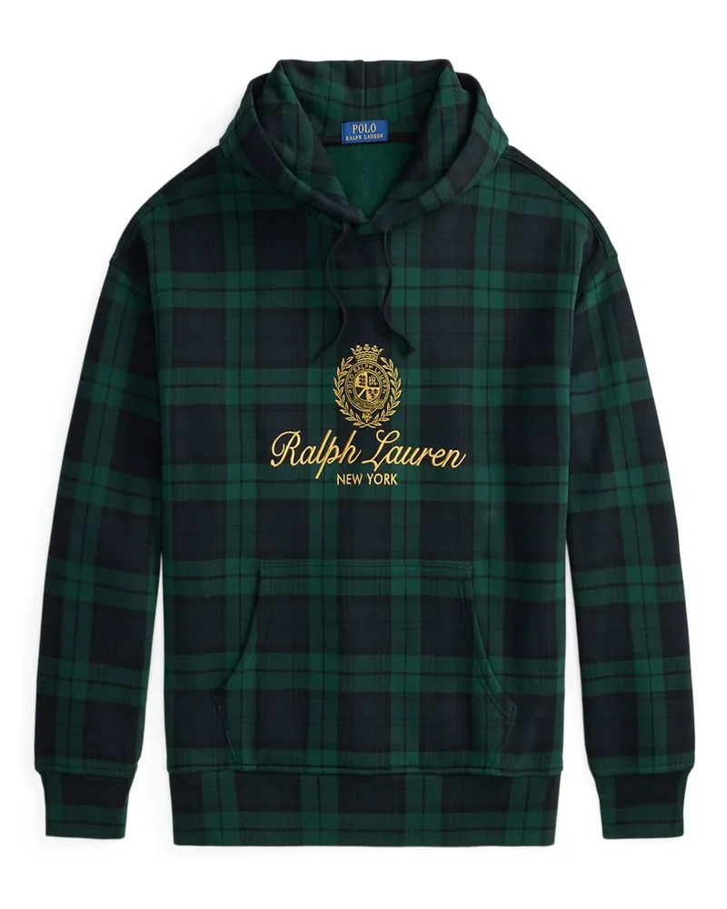 Ralph Lauren Hoodie mit Blackwatch-Muster und Label-Stickerei in Grün