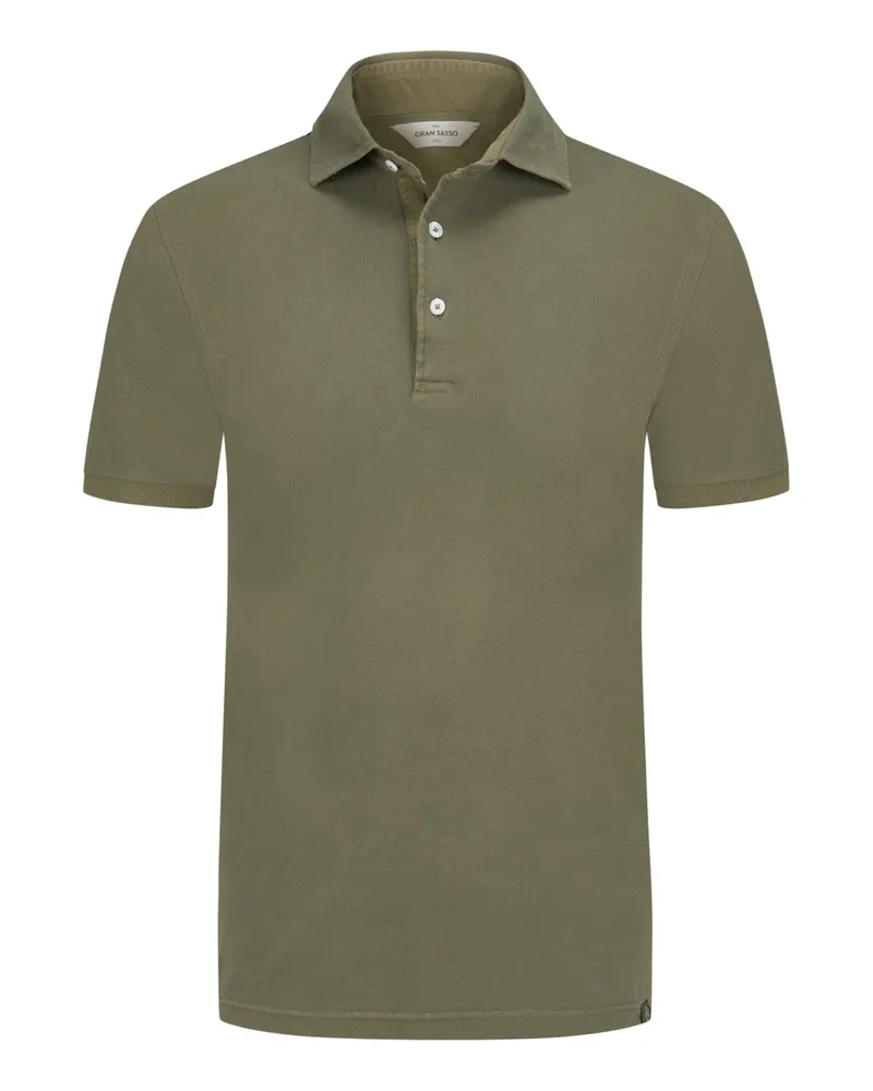 Gran Sasso Poloshirt in Piqué-Qualität aus Baumwolle Oliv