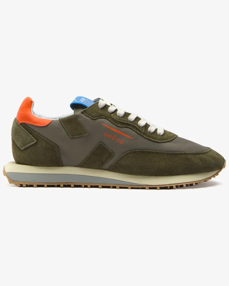 GHŌUD Runner Sneaker Rush aus Nylon mit Wildleder-Details in Oliv