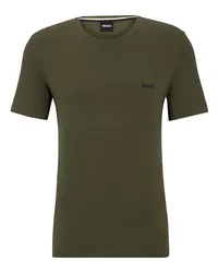 HUGO BOSS Softes Homewear-T-Shirt mit kleiner Logo-Stickerei Oliv