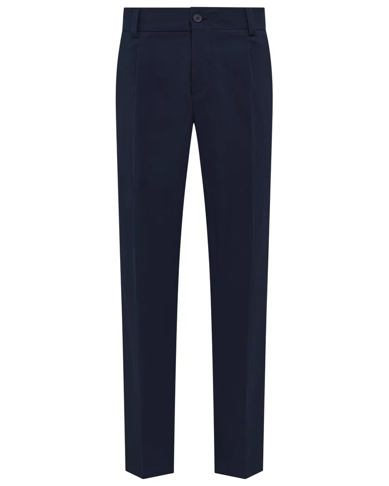 HUGO BOSS Stoffhose in Seersucker-Qualität, Modern Fit in Marine