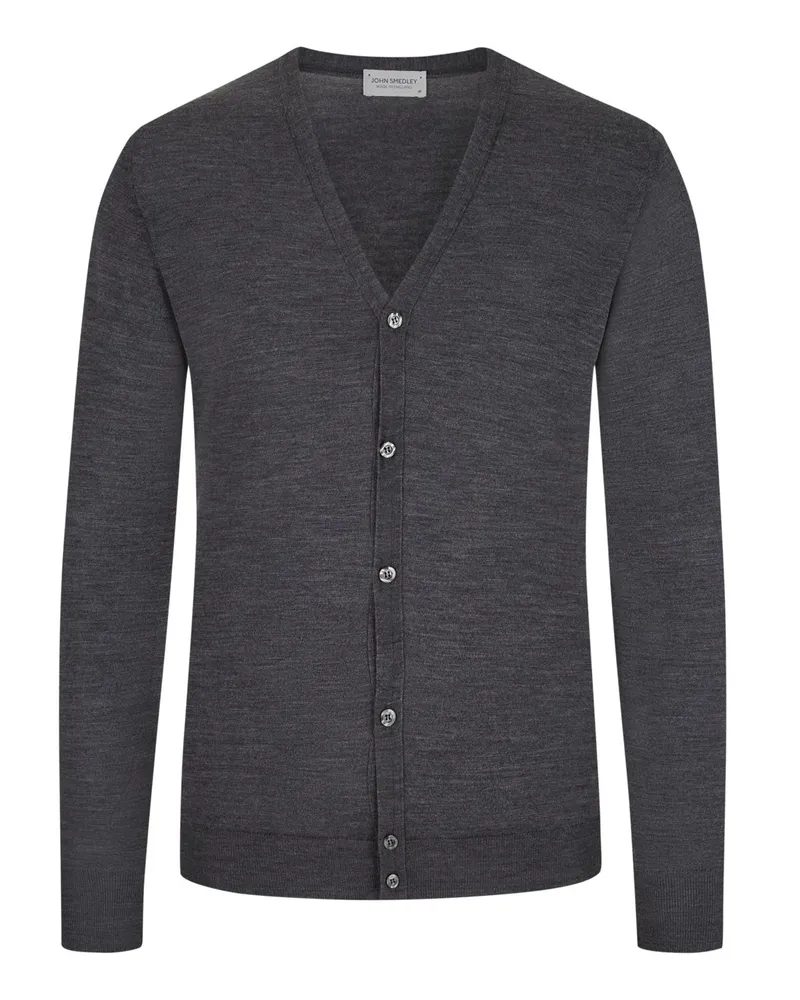 John Smedley Cardigan aus reiner Merinowolle Anthrazit