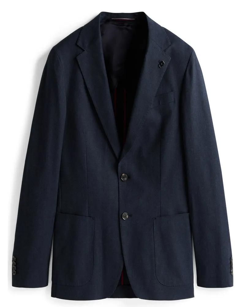 Tommy Hilfiger Leichtes Sakko mit Stretch und feinem Muster in Marine