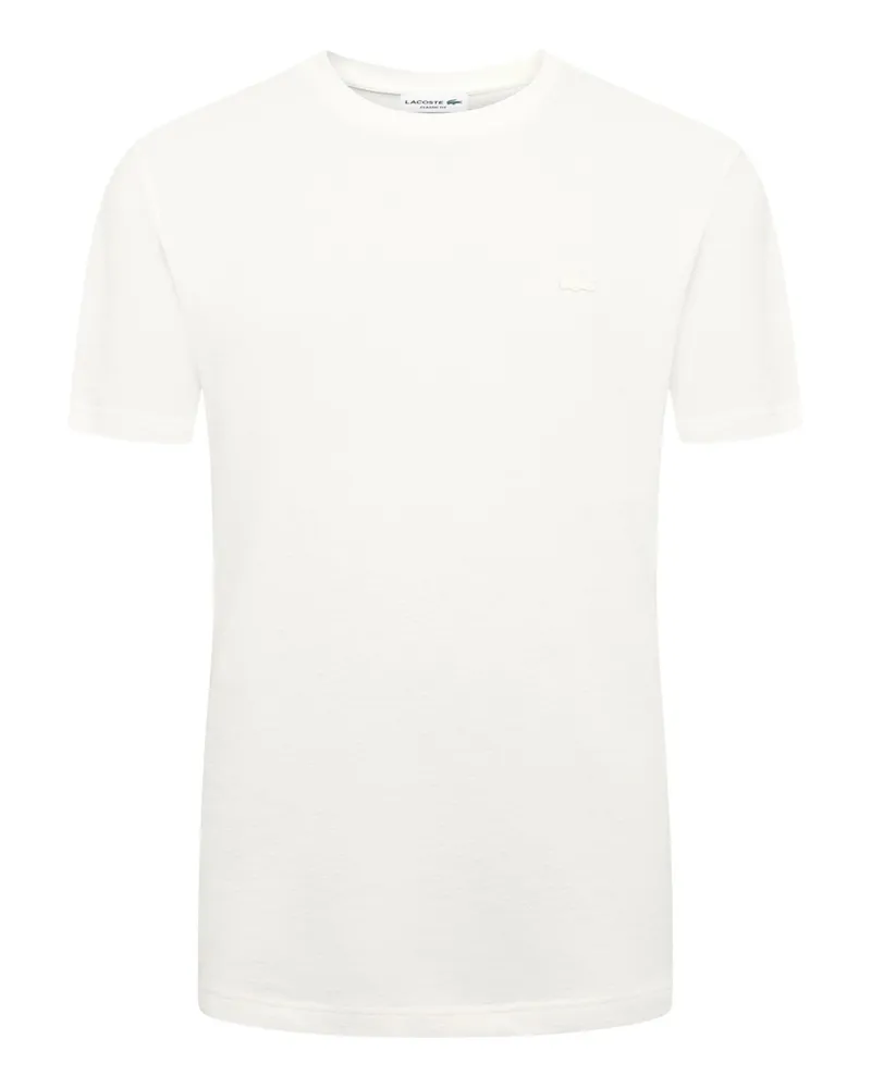 Lacoste Strukturiertes T-Shirt in softer Jersey-Qualität in Offwhite