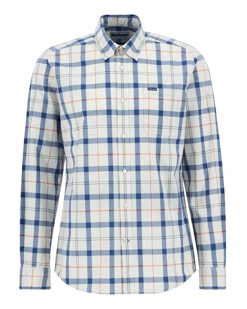 Barbour Glattes Hemd aus Baumwolle mit Tartan-Muster in Weiß