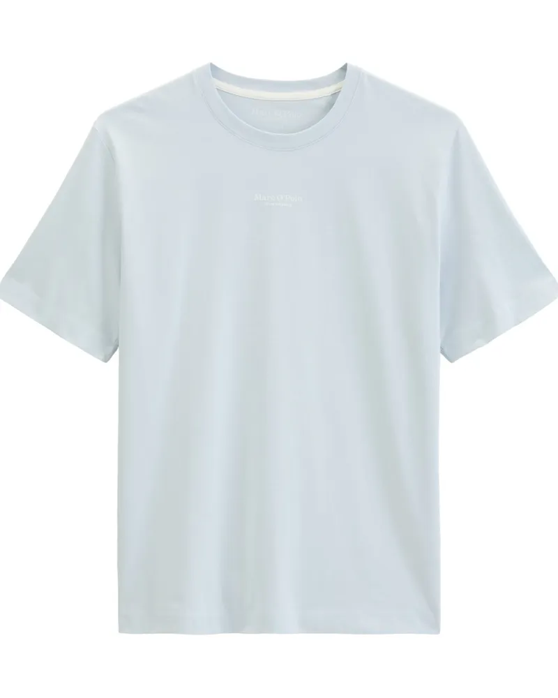Marc O'Polo T-Shirt aus Bio-Baumwolle mit Label-Print, Regular Fit in Hellblau