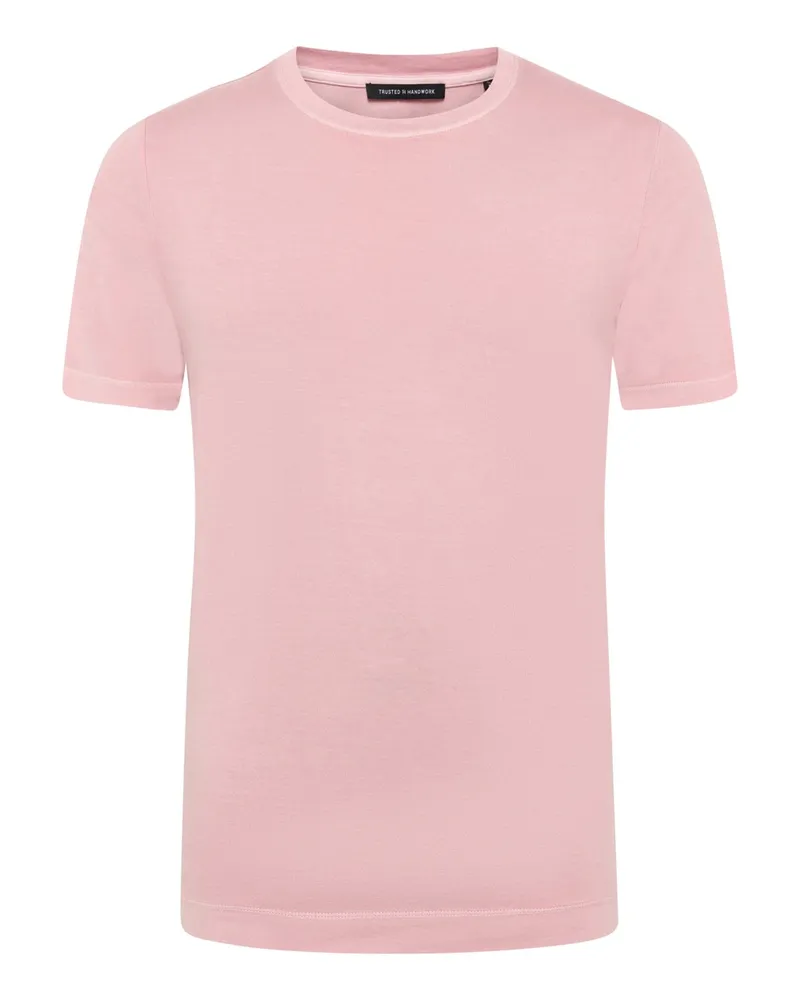 Trusted Handwork Glattes T-Shirt aus Pima Baumwolle in Jersey-Qualität in Berry