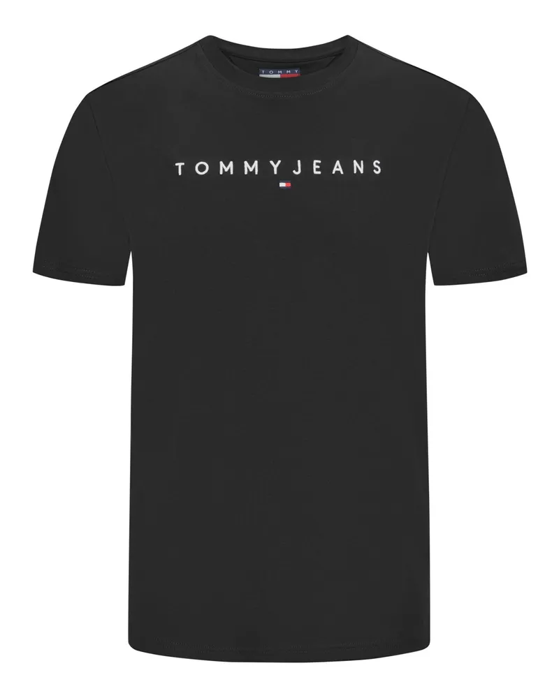 Tommy Hilfiger Jersey T-Shirt mit frontseitiger Logo-Stickerei in Schwarz