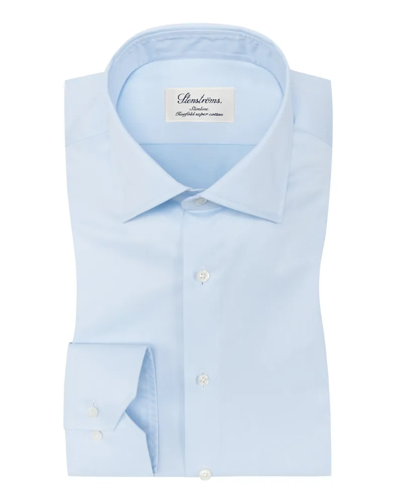Stenströms Hemd in Twofold-Super-Cotton, Slimline in Blau