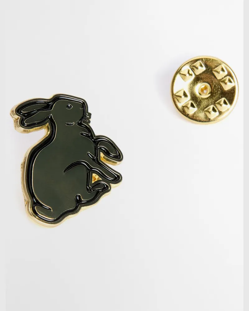 Barbour Paul Smith loves Barbour Pin Badge mit Hasen-Motiv in Silber