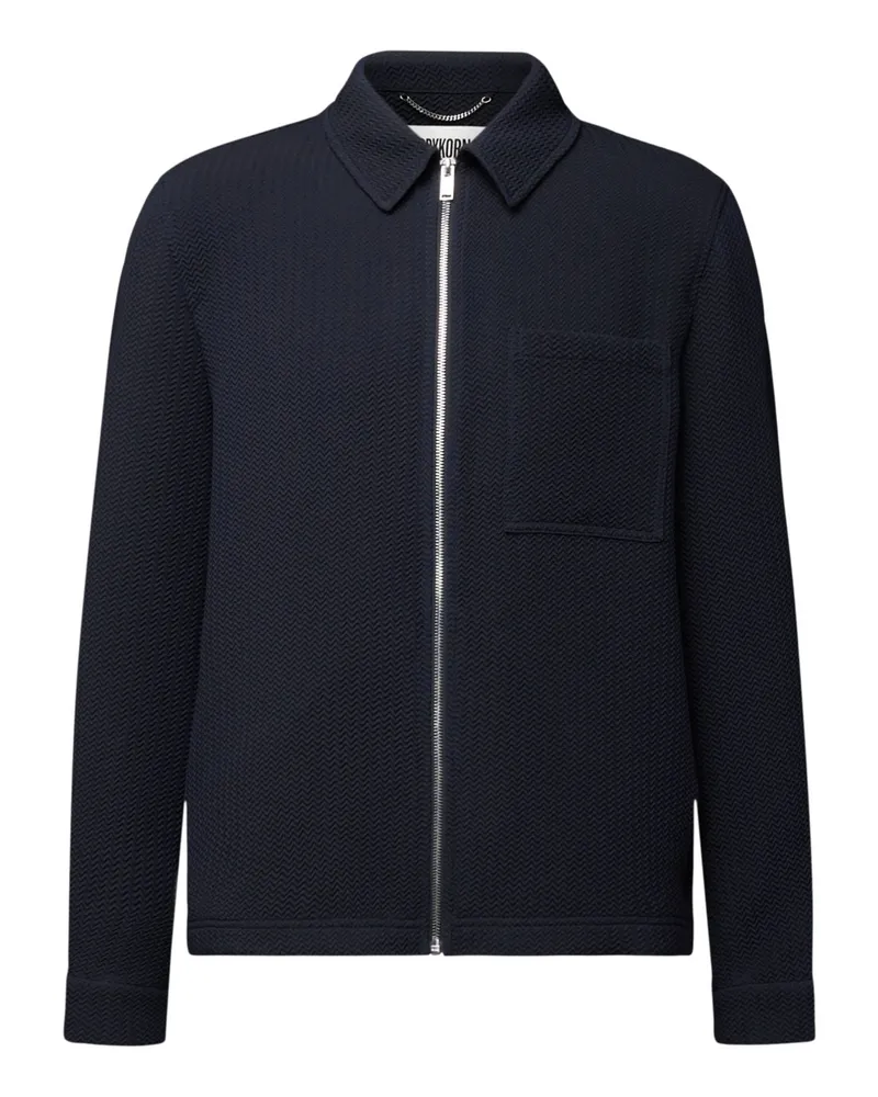 Drykorn Elastischer Blouson Jerson mit Fischgrätstruktur in Marine