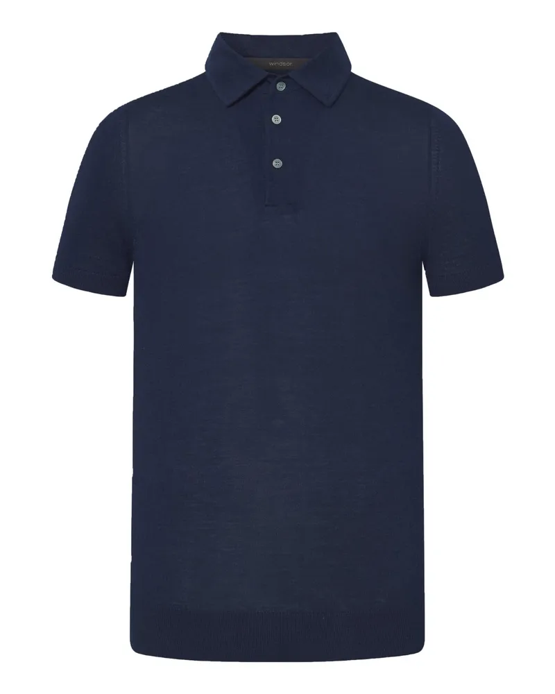 windsor. Softes Poloshirt aus Wolle, Seide und Kaschmir in Marine