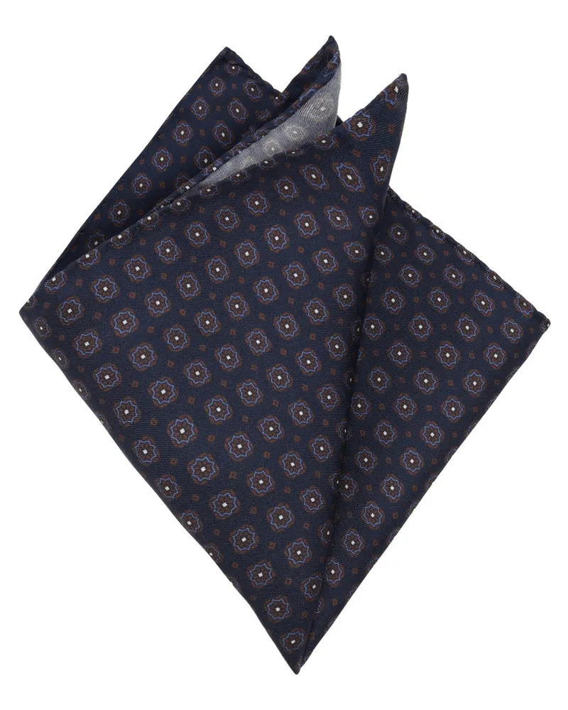Gierre Milano Seiden-Einstecktuch mit Allover-Print in Braun