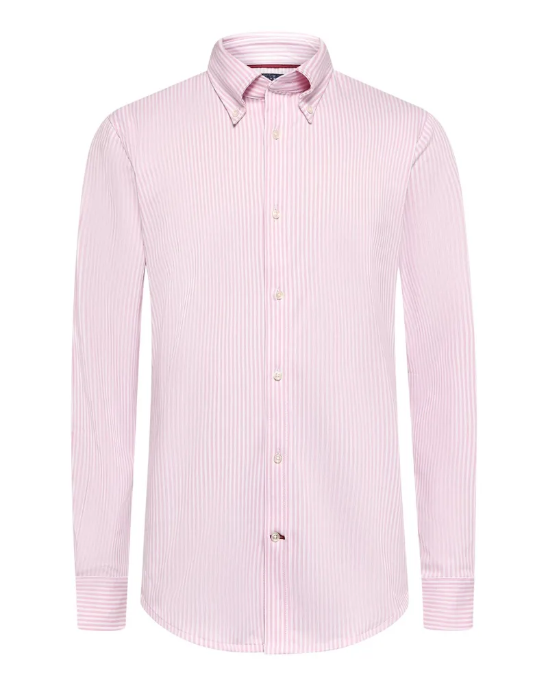 Tommy Hilfiger Performance Oxford-Hemd mit Streifen aus Baumwolle, Slim Fit in Pink