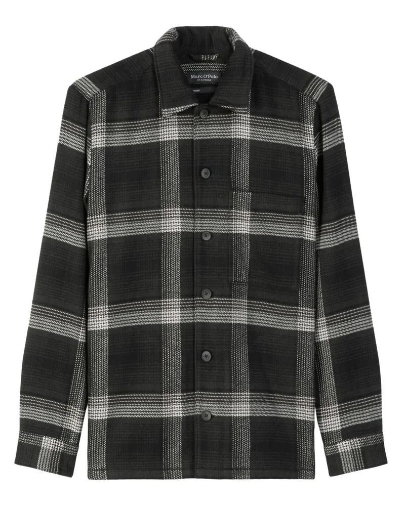 Marc O'Polo Overshirt aus Baumwolle mit Check-Muster in Schwarz