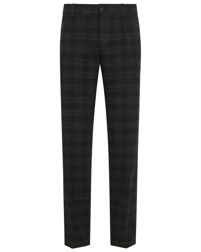 Alberto Stoffhose Lou-J in Woll-Haptik mit Karomuster, Regular fit in Dunkelbraun