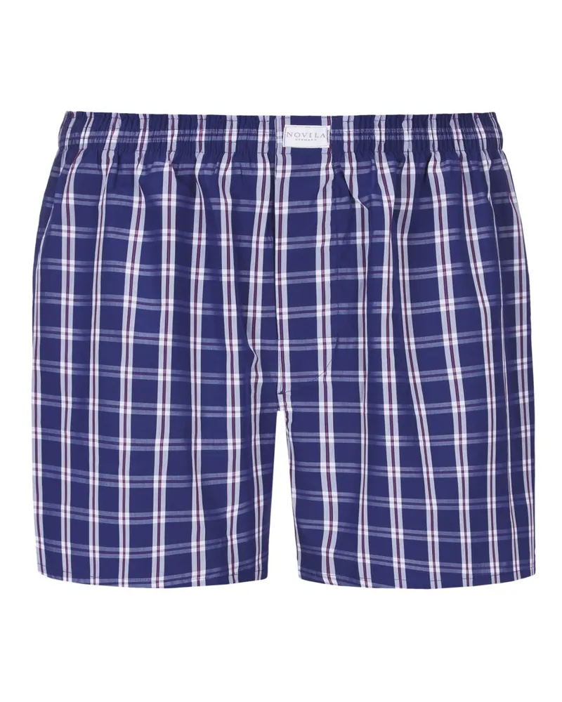Novila Boxershorts aus Baumwolle mit Karomuster in Marine