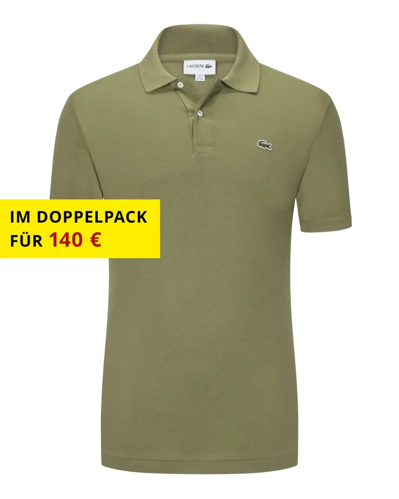 Lacoste Piqué-Poloshirt Slim Fit PH4012, mit kleiner Krokodil-Stickerei in Khaki