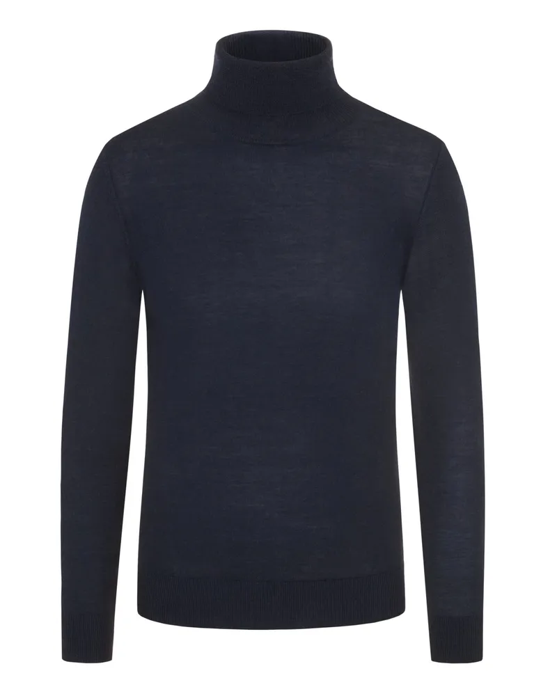 Tom Rusborg Leichter Rollkragenpullover aus Kaschmir in Marine