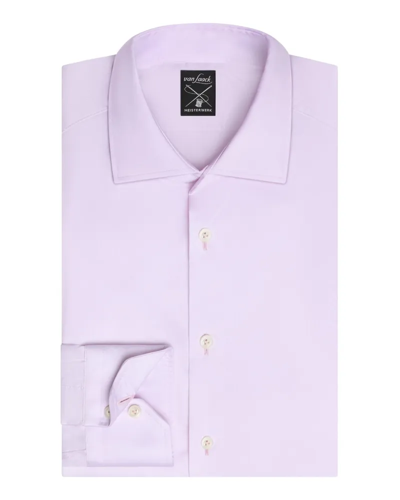 van Laack Unifarbenes Businesshemd aus Baumwolle in Twill-Qualität, Regular in Rosenrot