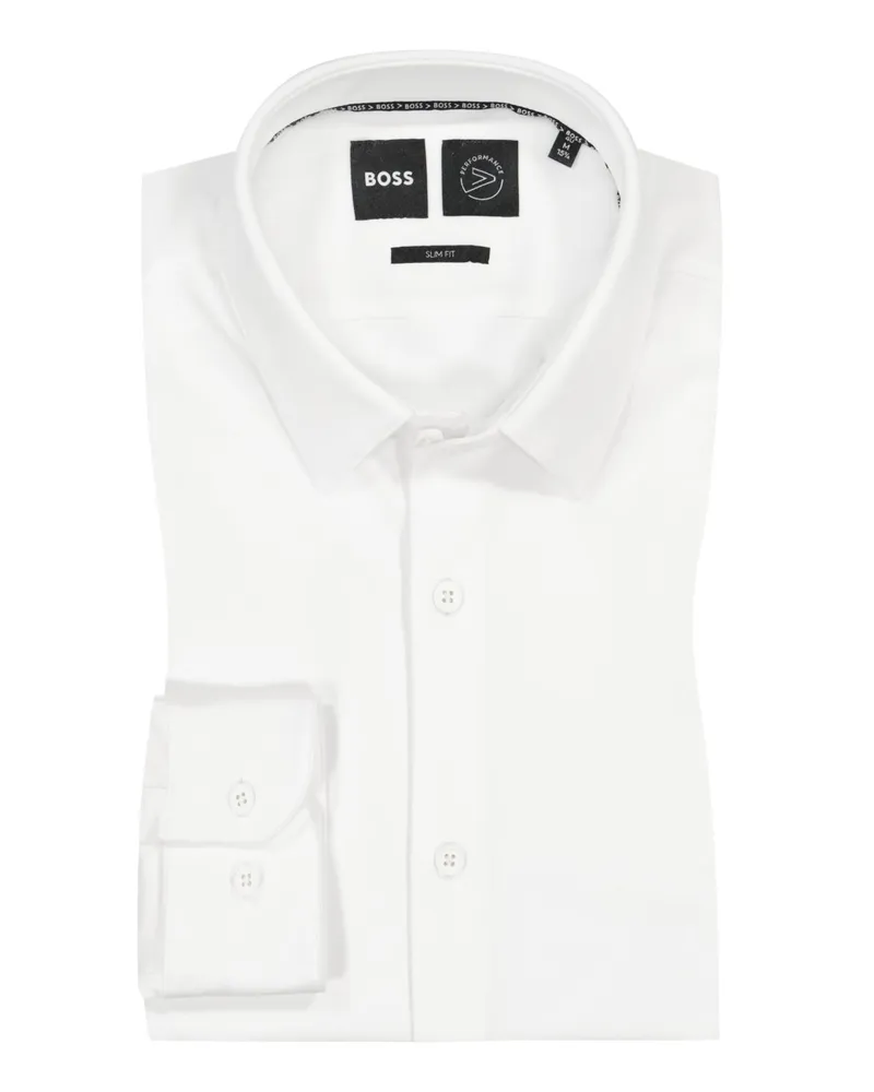 HUGO BOSS Hemd im Baumwoll-Mix, Slim Fit in Weiß