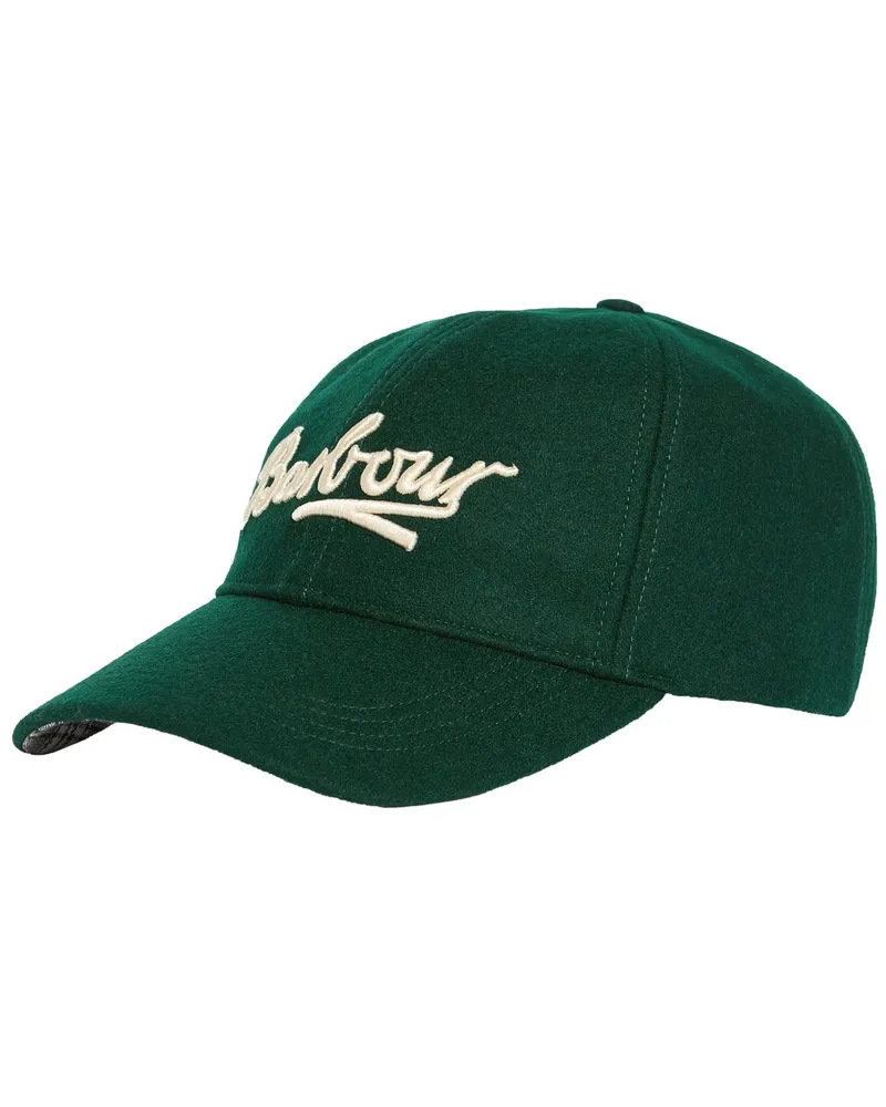 Barbour Cap aus einem Woll-Mix mit Label-Stickerei in Grün